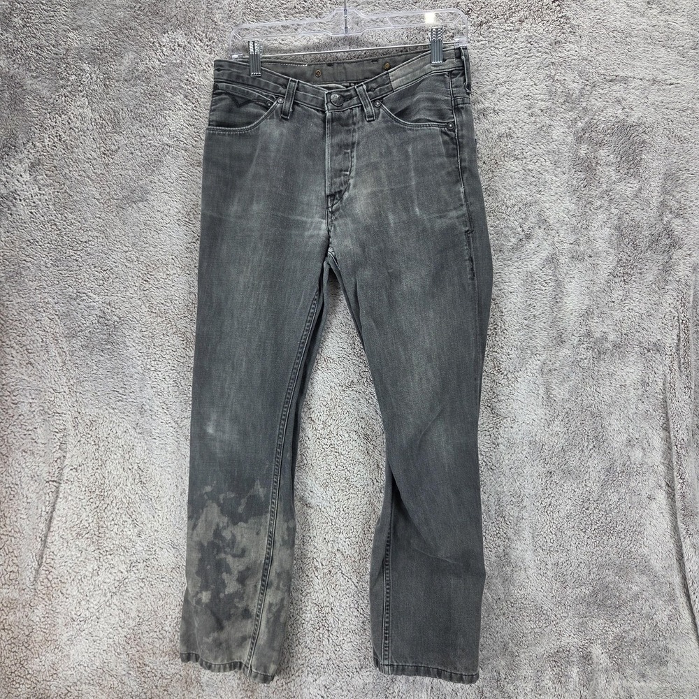 Vintage Levis Blue Star Jeans Mens Gray Engineered Charcoal Wash Fits 29x28